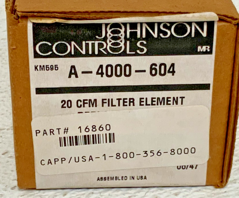 NEW Johnson Controls A-4000-604 Pneumatic Oil Filter Replacement Element 20 CFM_5 NEW Johnson Controls A-4000-604 Pneumatic Oil Filter Replacement Element 20 CFM
