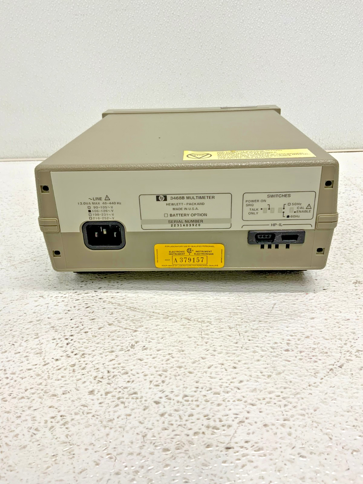 HP Hewlett Packard Agilent Keysight 3468B Digital Multimeter w/ Power Cord 35B_3 HP Hewlett Packard Agilent Keysight 3468B Digital Multimeter w/ Power Cord 35B