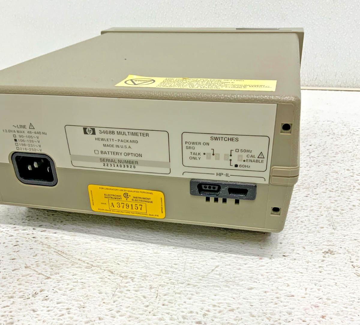 HP Hewlett Packard Agilent Keysight 3468B Digital Multimeter w/ Power Cord 35B_8 HP Hewlett Packard Agilent Keysight 3468B Digital Multimeter w/ Power Cord 35B
