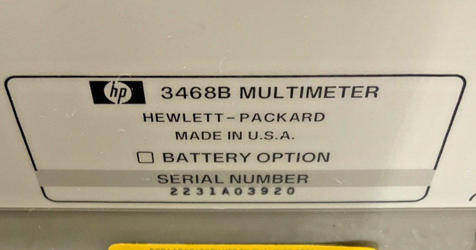 HP Hewlett Packard Agilent Keysight 3468B Digital Multimeter w/ Power Cord 35B_9 HP Hewlett Packard Agilent Keysight 3468B Digital Multimeter w/ Power Cord 35B