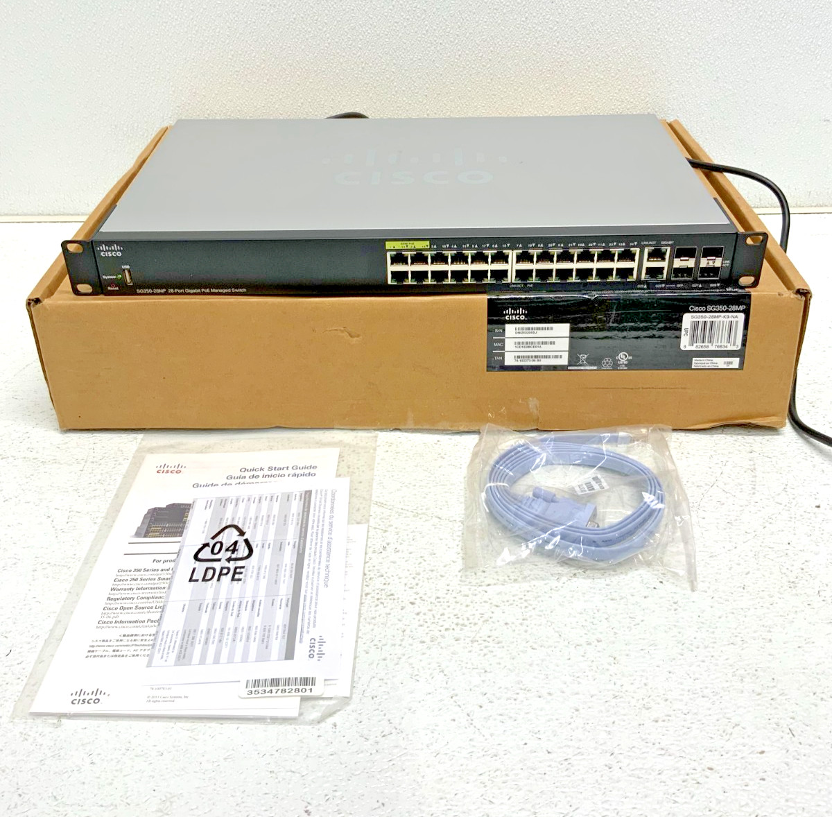 Cisco SG350-28MP 28-Port Gigabit PoE Fully Managed Ethernet Network Switch 54B_0 Cisco SG350-28MP 28-Port Gigabit PoE Fully Managed Ethernet Network Switch 54B