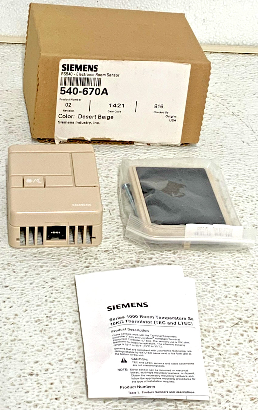 NEW Siemens 540-670-A Beige Electronic Room Sensor Series 1000 55/95F 257D_0 NEW Siemens 540-670-A Beige Electronic Room Sensor Series 1000 55/95F 257D