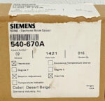 NEW Siemens 540-670-A Beige Electronic Room Sensor Series 1000 55/95F 257D