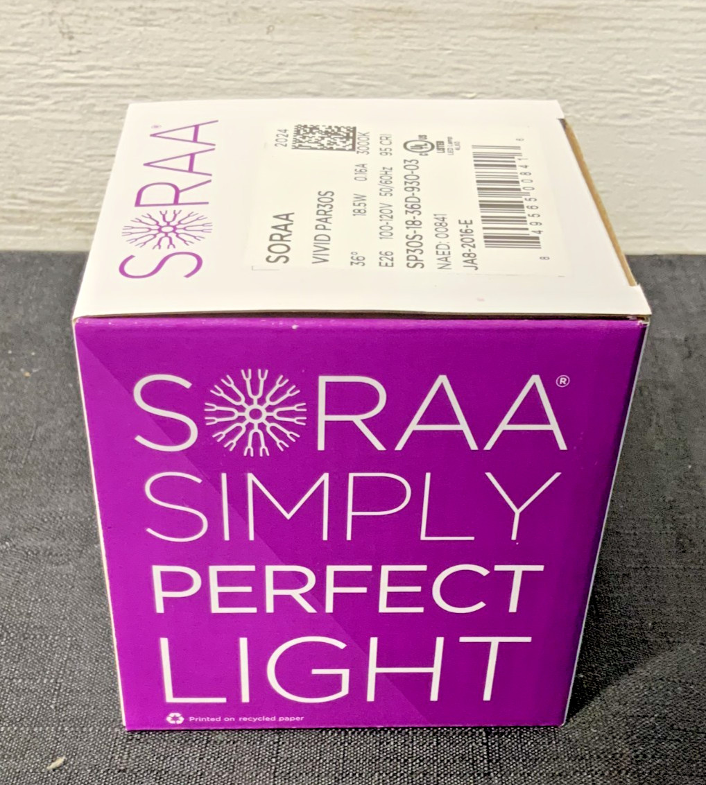 NEW SORAA Bulbrite SP30S-18-36D-930-03 PAR30S 36ºDeg 3000K 95CRI 18.5W 120V A8C_4 NEW SORAA Bulbrite SP30S-18-36D-930-03 PAR30S 36ºDeg 3000K 95CRI 18.5W 120V A8C