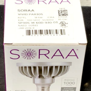 NEW SORAA SP30S-18-60D-930-03 Vivid Par30S 60ºDeg 120V 18.5W 3000K 95CRI A9B