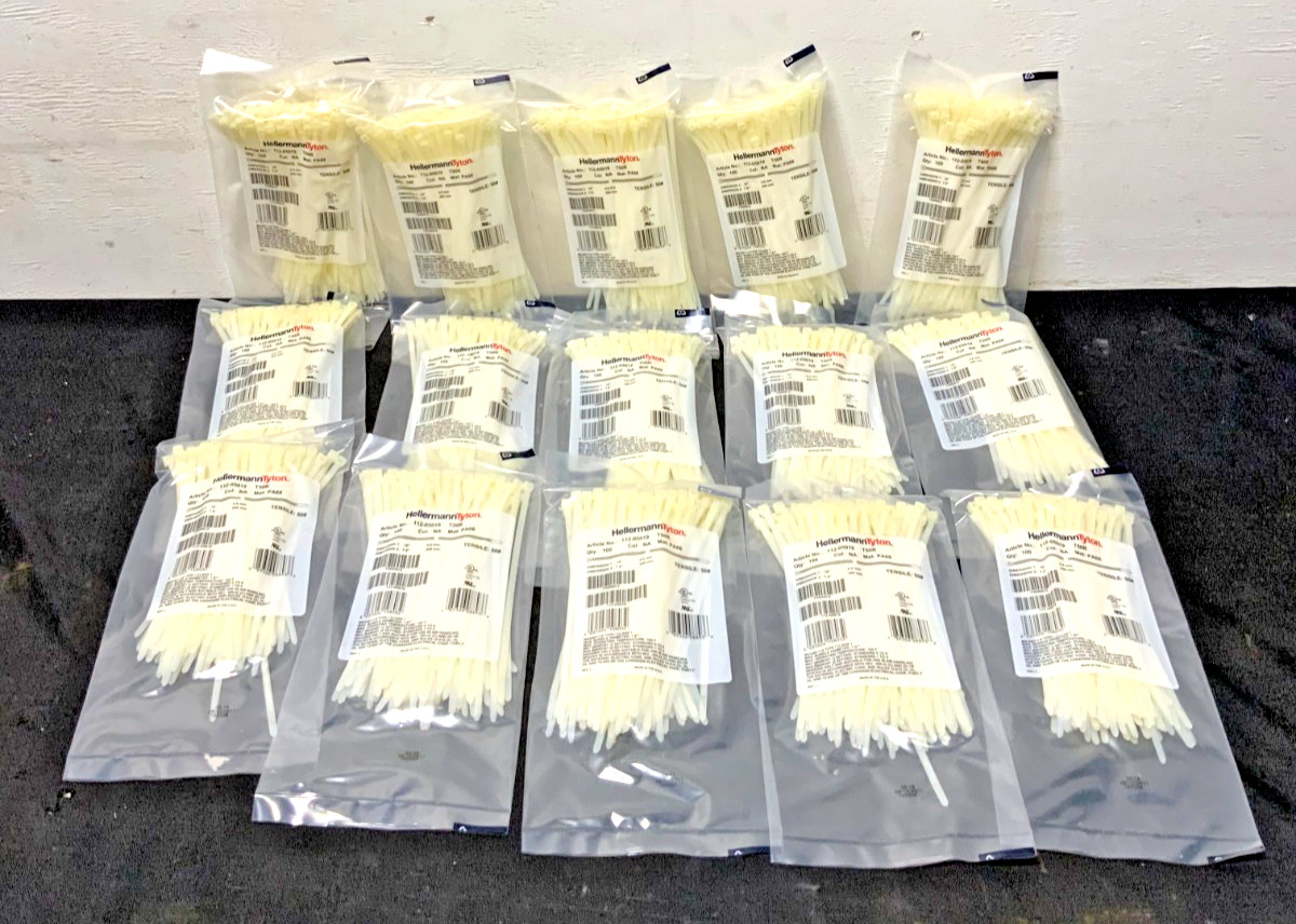NEW Lot of 1500 HellermannTyton 112-05019 T50R Natural Cable Tie 50Lb. 8" 77B_0 NEW Lot of 1500 HellermannTyton 112-05019 T50R Natural Cable Tie 50Lb. 8" 77B