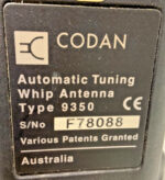 Codan 9350 High Frequency Automatic Tuning Whip Antenna Tuner w/ The Spring 184B