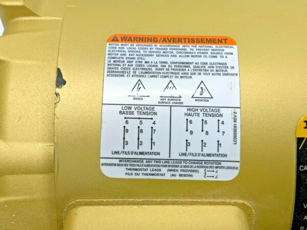 Baldor Reliance SuperE Electric Motor KENM3534 .33HP 1750RPM 3PH 56C 60HZ 56A