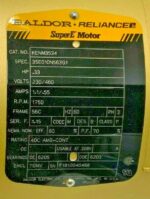 Baldor Reliance SuperE Electric Motor KENM3534 .33HP 1750RPM 3PH 56C 60HZ 56A