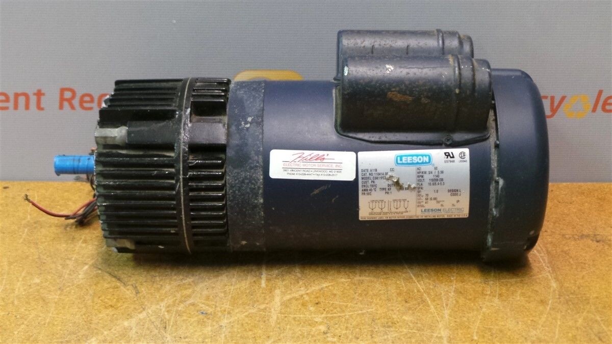 Leeson C6K11FC2 Electric Industrial Motor 3/4 HP Phase 1 Rebuilt_0 Leeson C6K11FC2 Electric Industrial Motor 3/4 HP Phase 1 Rebuilt