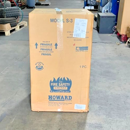 NEW United Howard S-3 Heavy Duty Steel Waste Receptacle For Fire Safety Bronze_1 NEW United Howard S-3 Heavy Duty Steel Waste Receptacle For Fire Safety Bronze