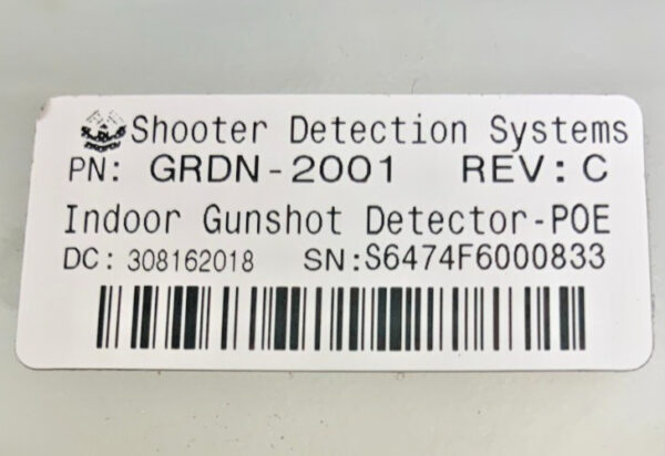 NEW Guardian GRDN-2001 Indoor Gunshot Active Shooter Detection System POE 56E
