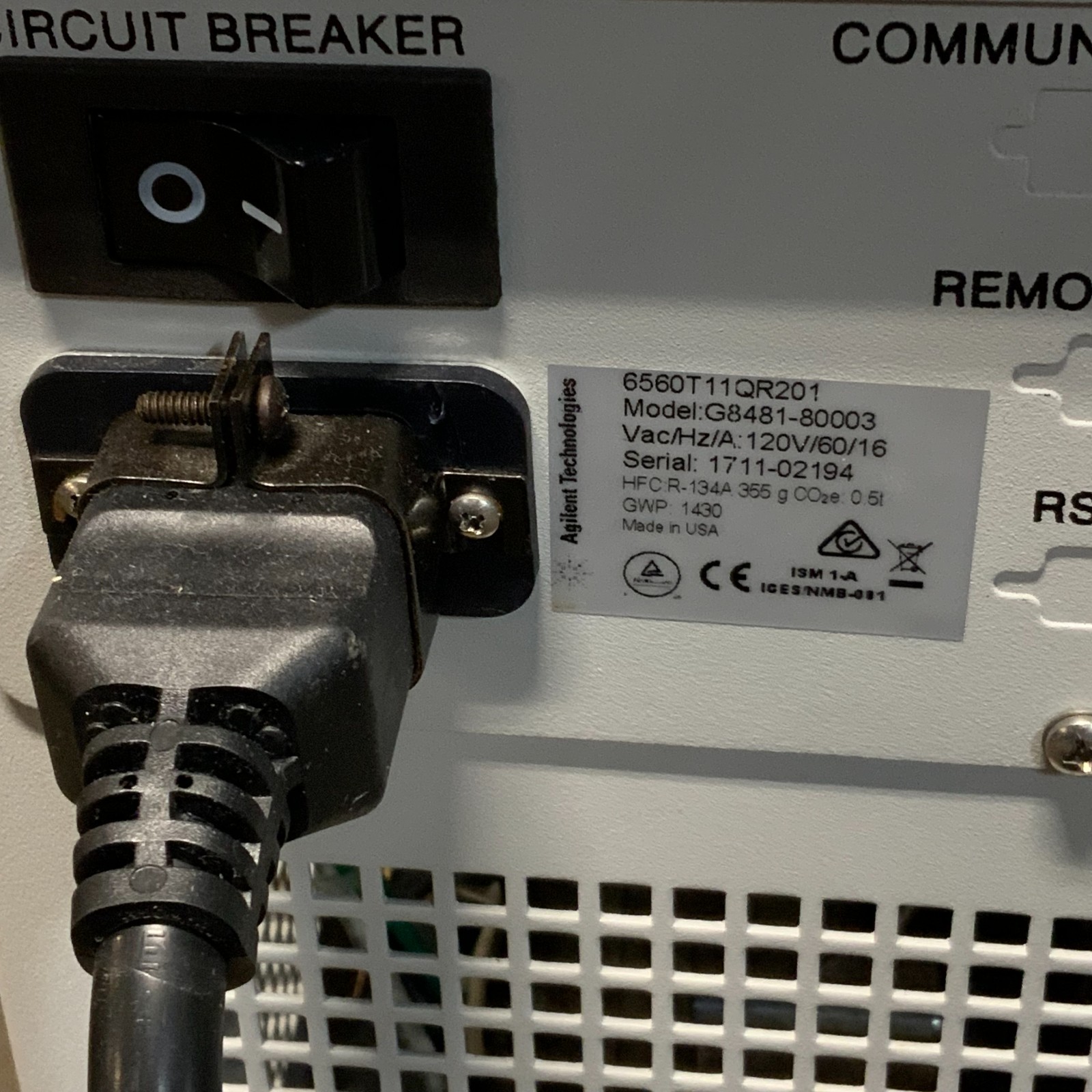 Agilent Technologies G8481A G8481 80003 Circulating Chiller 120V H8B_10 Agilent Technologies G8481A G8481 80003 Circulating Chiller 120V H8B