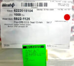 New 500Pcs West 5922-1125 Flip-Off CCS Red Seal 13mm Aluminum Shell Coated 22A