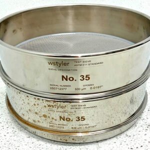 Lot of 2 Wstyler No.35 8" Standard Test Sieve 500 Microns Stainless Steel ASTM