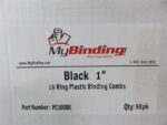 MyBinding PC100BK Black 1" 19 Ring Plastic Binding Combs Lot of 200 New