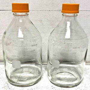 New Lot of 2 Pyrex Corning 1395-2L 2000ml Media Storage Bottle GL45 Screw Cap