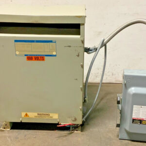 GE 9T23B3873 Dry Type Transformer 3-Ph 45KVA Pri 450V Sec 208/120V 60Hz H12B#1