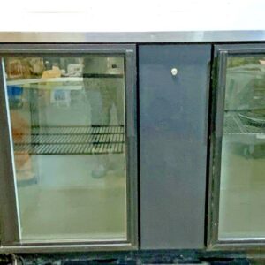 True TBB-3G-HC-LD 69" 2 Glass Swing Door Back Bar Refrigerator Cooler W/Lighting