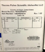 Thermo Scientific RDE40040FA Revco Ultra Low Temp -10 to-40C Freezer 115V 1PH