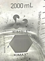 Lot of 4 Pyrex Kimble VWR 2000ML Lab Storage Media Glass Graduated Bottle 131B