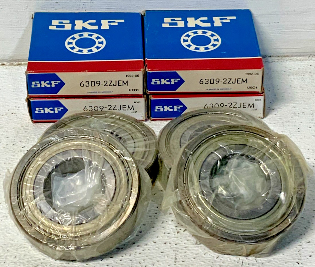 NEW Lot of 4 SKF 6309-2ZJEM Deep Groove Single Row Roller Ball Bearing 248G_0 NEW Lot of 4 SKF 6309-2ZJEM Deep Groove Single Row Roller Ball Bearing 248G