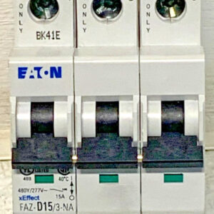 New Eaton FAZ-D15/3-NA EN/IEC 60947-2 Circuit Breaker 3-Pole 277/480V 50/60Hz