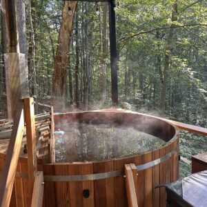 6ft Canadian Cedar Wood Fire Barrel Hot Tub Internal Stove 3-4 Person 72"