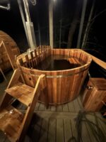 6ft Canadian Cedar Wood Fire Barrel Hot Tub Internal Stove 3-4 Person 72"