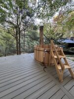 6ft Canadian Cedar Wood Fire Barrel Hot Tub Internal Stove 3-4 Person 72"
