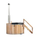 6ft Canadian Cedar Wood Fire Barrel Hot Tub Internal Stove 3-4 Person 72"