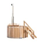 6ft Canadian Cedar Wood Fire Barrel Hot Tub Internal Stove 3-4 Person 72"
