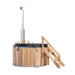 6ft Canadian Cedar Wood Fire Barrel Hot Tub Internal Stove 3-4 Person 72"