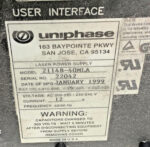 Uniphase 2114B-40MLA Laser Power Supply w/Keys 200-220/230-240VAC 12Amp 50/60Hz