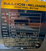 NEW Baldor CM3616T Industrial Electric Blower Motor 7.5 HP 3450 RPM 3 PH 211A
